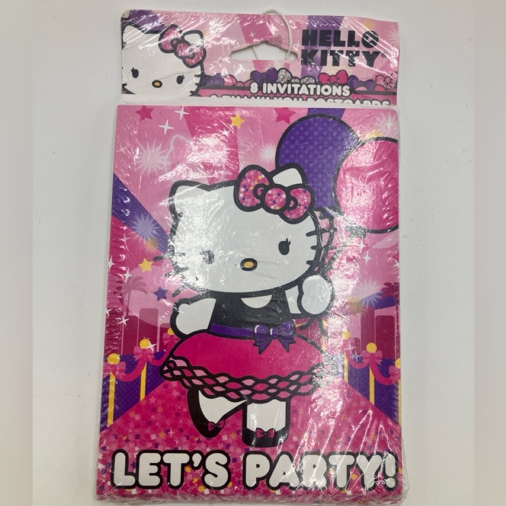 Y2K Hello Kitty Invitations - Pink and Black